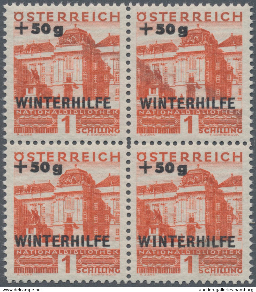 Österreich: 1933, Winterhilfe, Kompletter Postfrischer Luxus-Viererblock-Satz (A.N.K. €440,-). - Unused Stamps