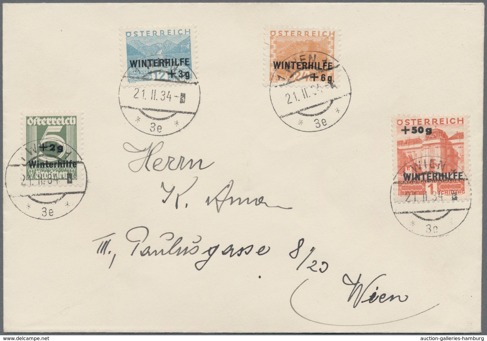 Österreich: 1933, WHW, Zwei Dekorative Belege 18.12.33 Und 21.2.34, Dabei R-Brief Nach Polen Mit Dre - Nuevos