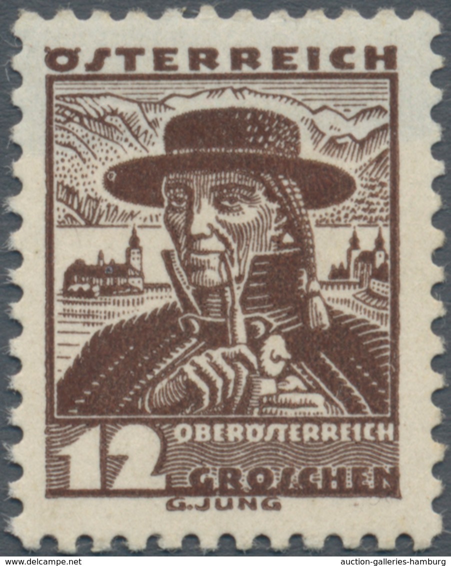 Österreich: 1934, 12 G Volkstrachten Auf Geklebter Papierbahn, Postfrisch In Unsignierter Top-Erhalt - Unused Stamps