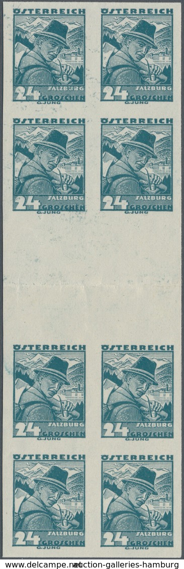 Österreich: 1934, 24 G Volkstrachten Ungezähnt Im Senkrechten Zwischensteg-Achterblock, Obligatorisc - Unused Stamps