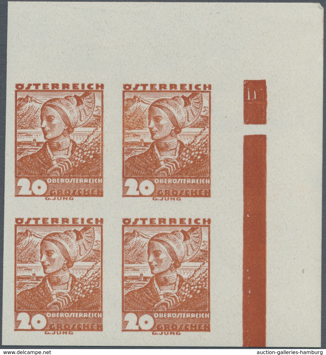Österreich: 1934, 20 G Trachten Lebhaftbraunorange, Ungezähnter Probedruck Im Rechten Oberen Eckrand - Unused Stamps