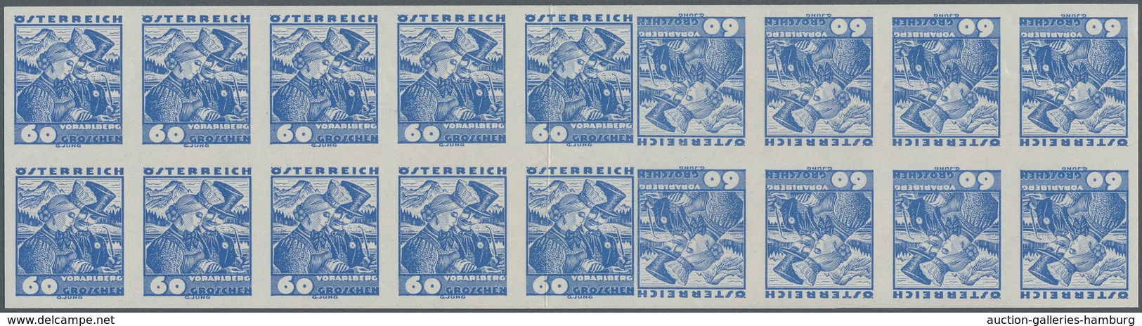 Österreich: 1934, 60 G Volkstrachten Ungezähnt Im Waagerechten 18er-Block, Bestehend Aus Zehner- Und - Unused Stamps