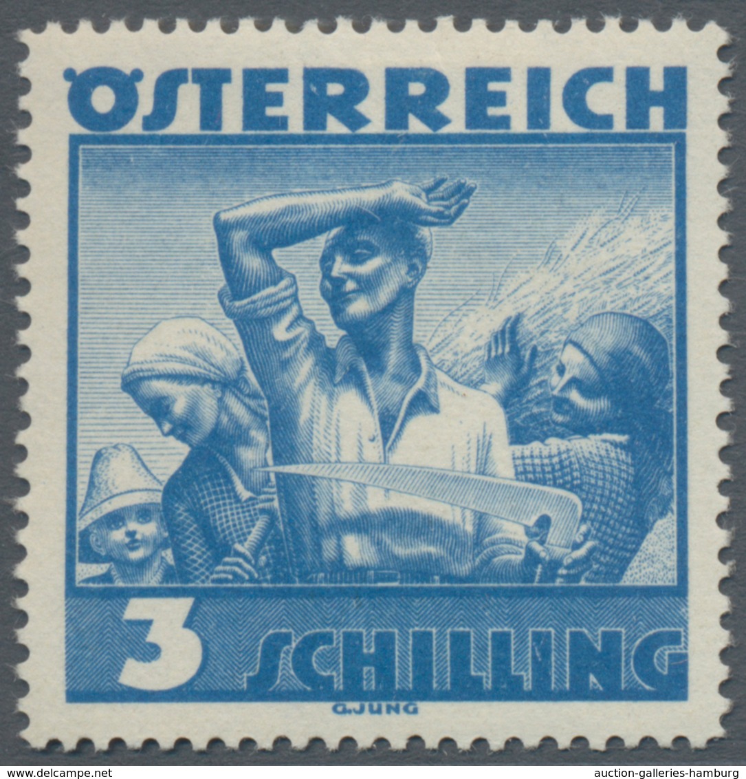 Österreich: 1934, Freimarken "Trachten", 3 Sch. "Ländliche Arbeit", Zehn Gezähnte Offsetdruck-Probed - Neufs