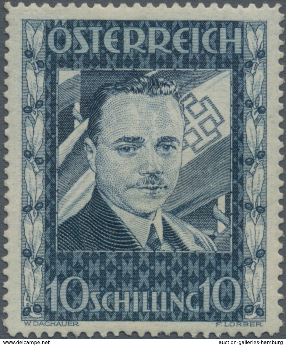 Österreich: 1936, 10 S Dollfuß Im Seltenen "Breitformat" Postfrisch In Unsignierter Prachterhaltung, - Unused Stamps