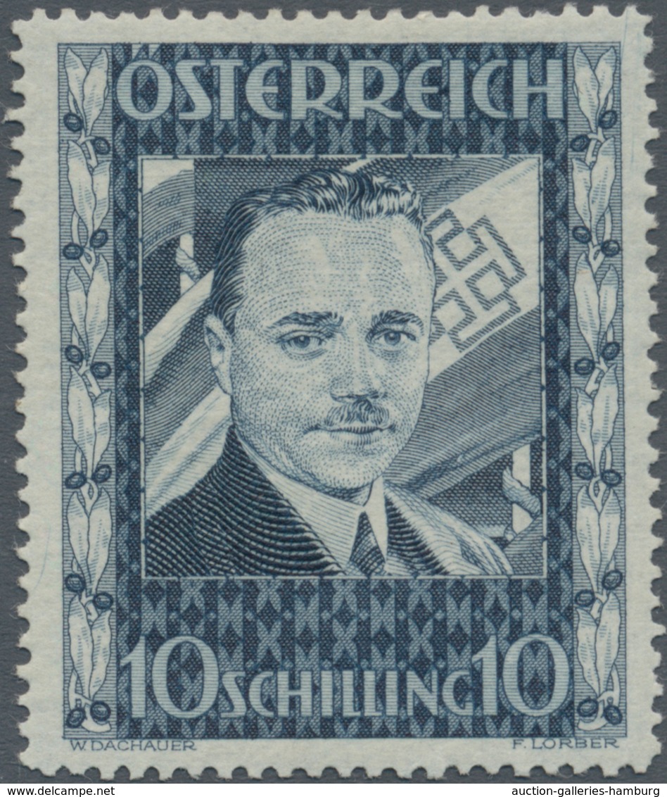 Österreich: 1936, 10 S Dollfuß Postfrisch In Unsignierter Prachterhaltung, Fotoattest Soecknick BPP - Unused Stamps