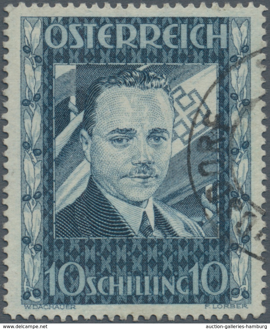 Österreich: 1936, 10 S Dollfuß Mit Zeitgerechtem Teilstempel LEOPOLDSDORF In Vollzähniger Prachterha - Neufs