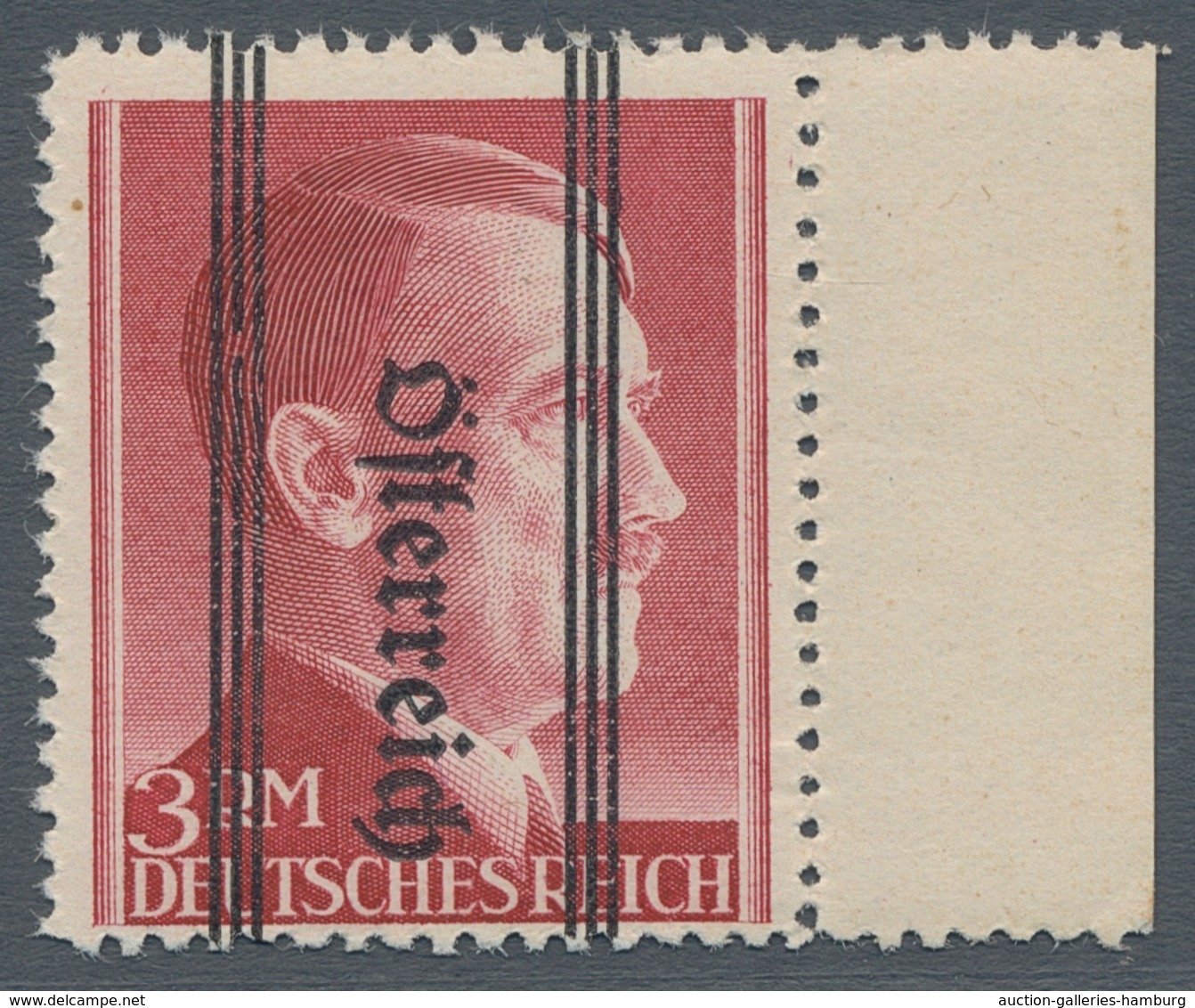 Österreich: 1945, "3 Mk. Mit Kopfstehendem Doppelaufdruck, Davon Einer Als Blindaufdruck", Postfrisc - Ungebraucht