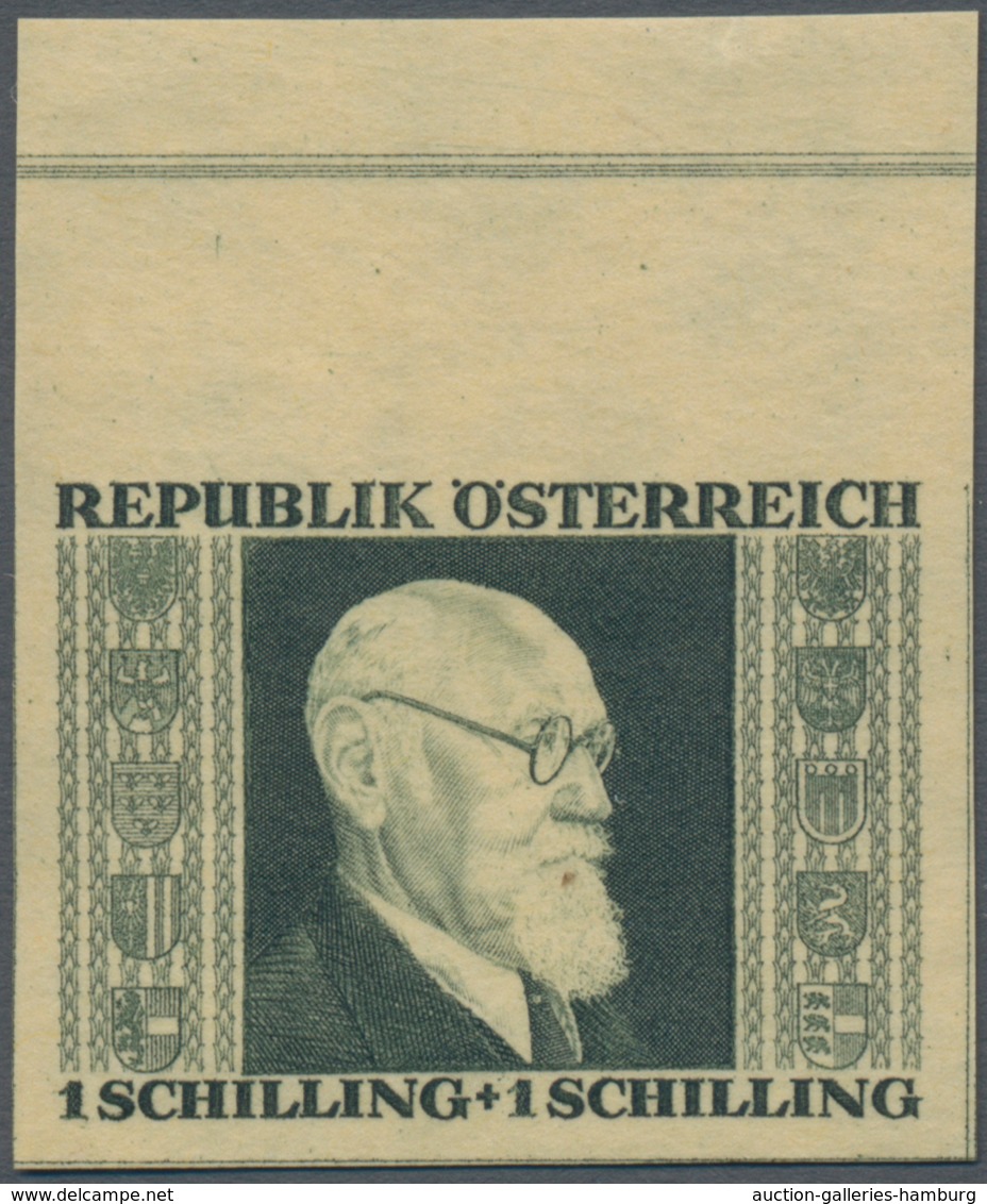 Österreich: 1946, Renner Geschnitten, 3 Sch. + 3 Sch. In Abweichender Farbe "DUNKELVIOLETTBRAUN" Sow - Ungebraucht