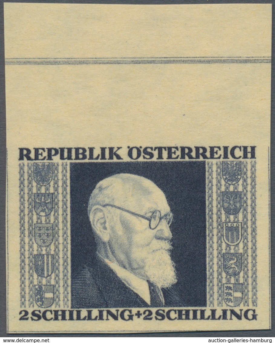 Österreich: 1946, Renner Geschnitten, 3 Sch. + 3 Sch. In Abweichender Farbe "DUNKELVIOLETTBRAUN" Sow - Ungebraucht