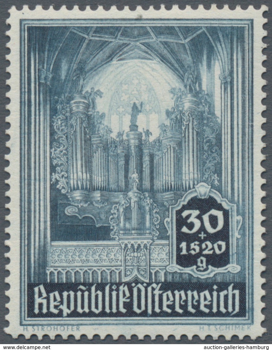 Österreich: 1946, Stephansdom, komplette Serie von zehn Werten je als Probedruck in abweichenden Far