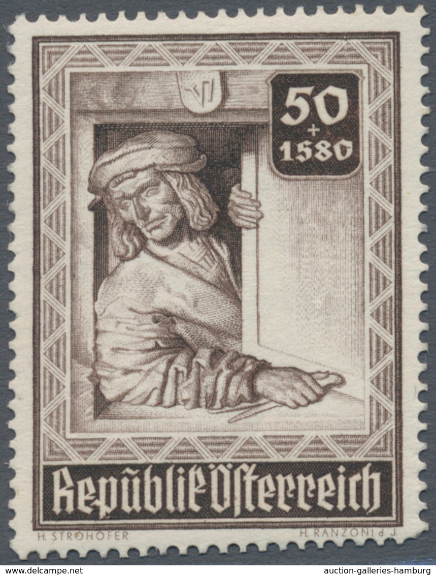 Österreich: 1946, Stephansdom, komplette Serie von zehn Werten je als Probedruck in abweichenden Far