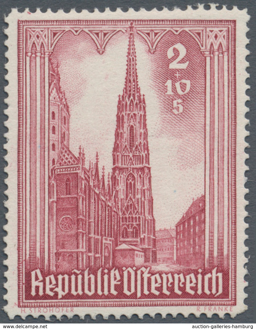 Österreich: 1946, Stephansdom, komplette Serie von zehn Werten je als Probedruck in abweichenden Far