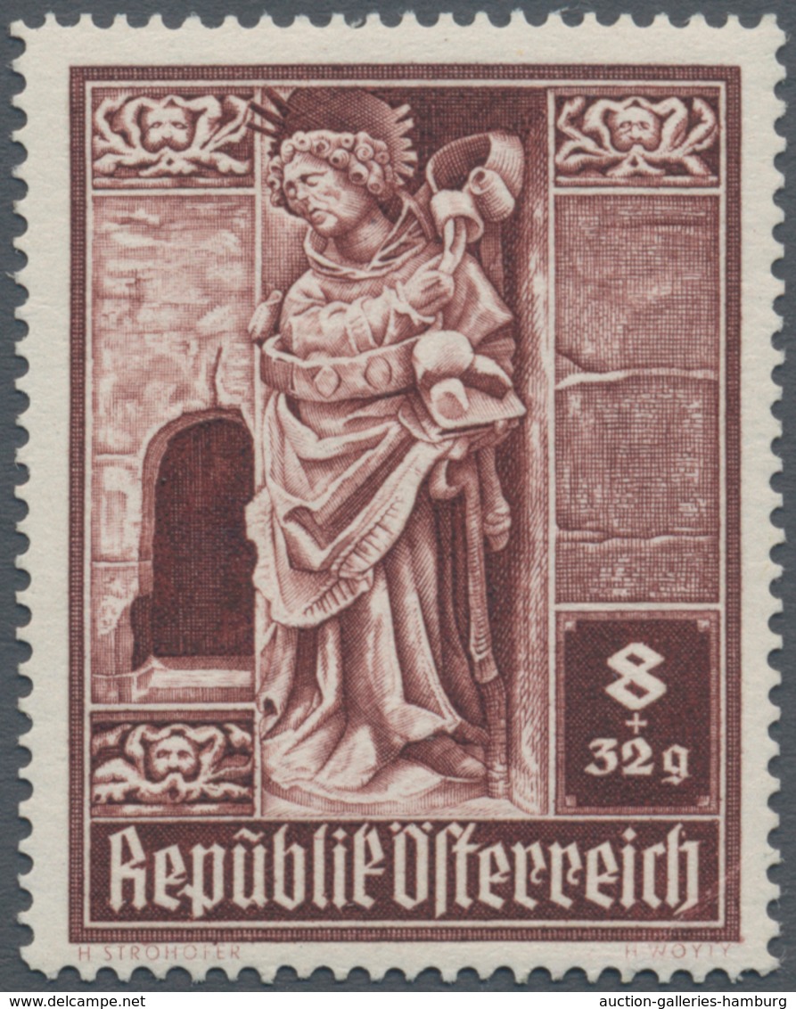 Österreich: 1946, Stephansdom, komplette Serie von zehn Werten je als Probedruck in abweichenden Far