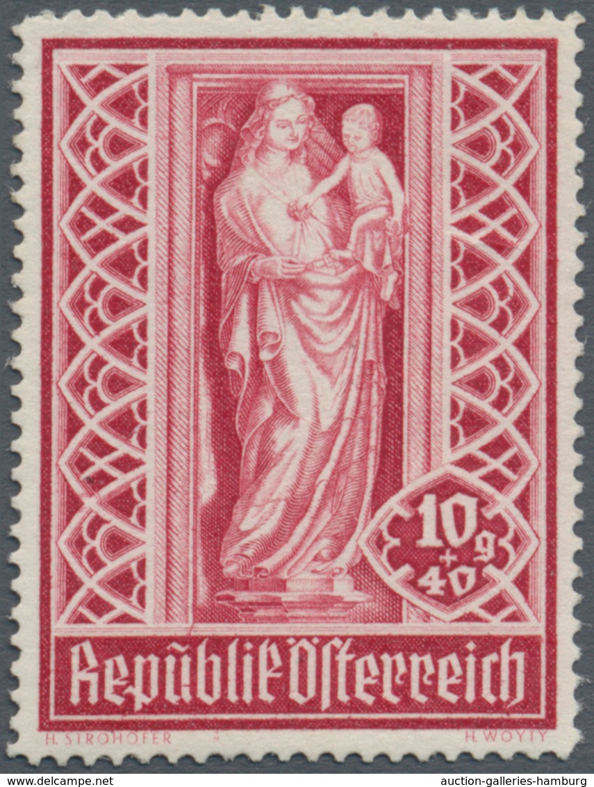 Österreich: 1946, Stephansdom, komplette Serie von zehn Werten je als Probedruck in abweichenden Far