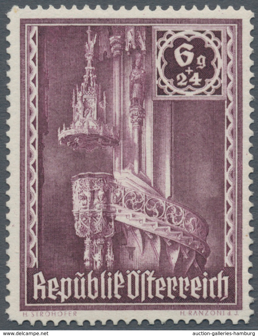 Österreich: 1946, Stephansdom, Komplette Serie Von Zehn Werten Je Als Probedruck In Abweichenden Far - Ungebraucht