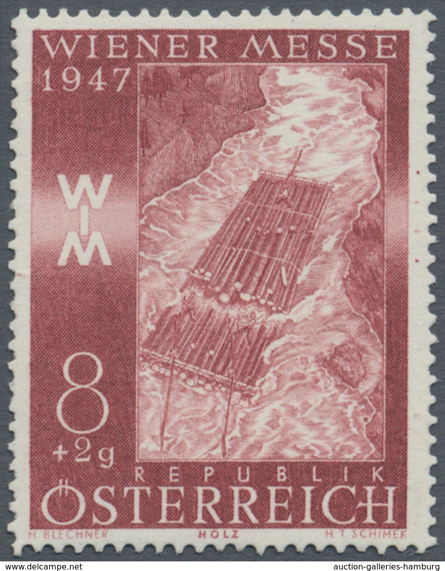 Österreich: 1947, 8 Gr. + 2 Gr. "Frühjahrsmesse", Vier Farbproben In Violettbraun, Gelblichbraun, St - Ungebraucht