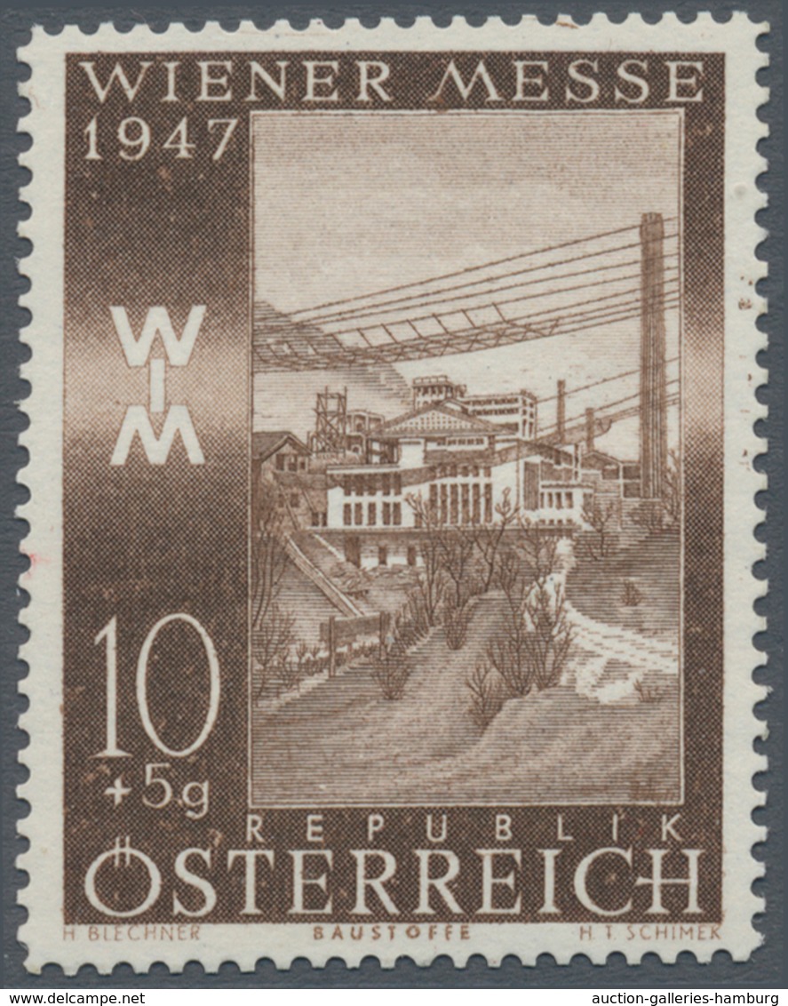 Österreich: 1947, 10 Gr. + 5 Gr. "Frühjahrsmesse", Drei Farbproben In Rot Und Zwei Verschiedenen Bra - Ungebraucht