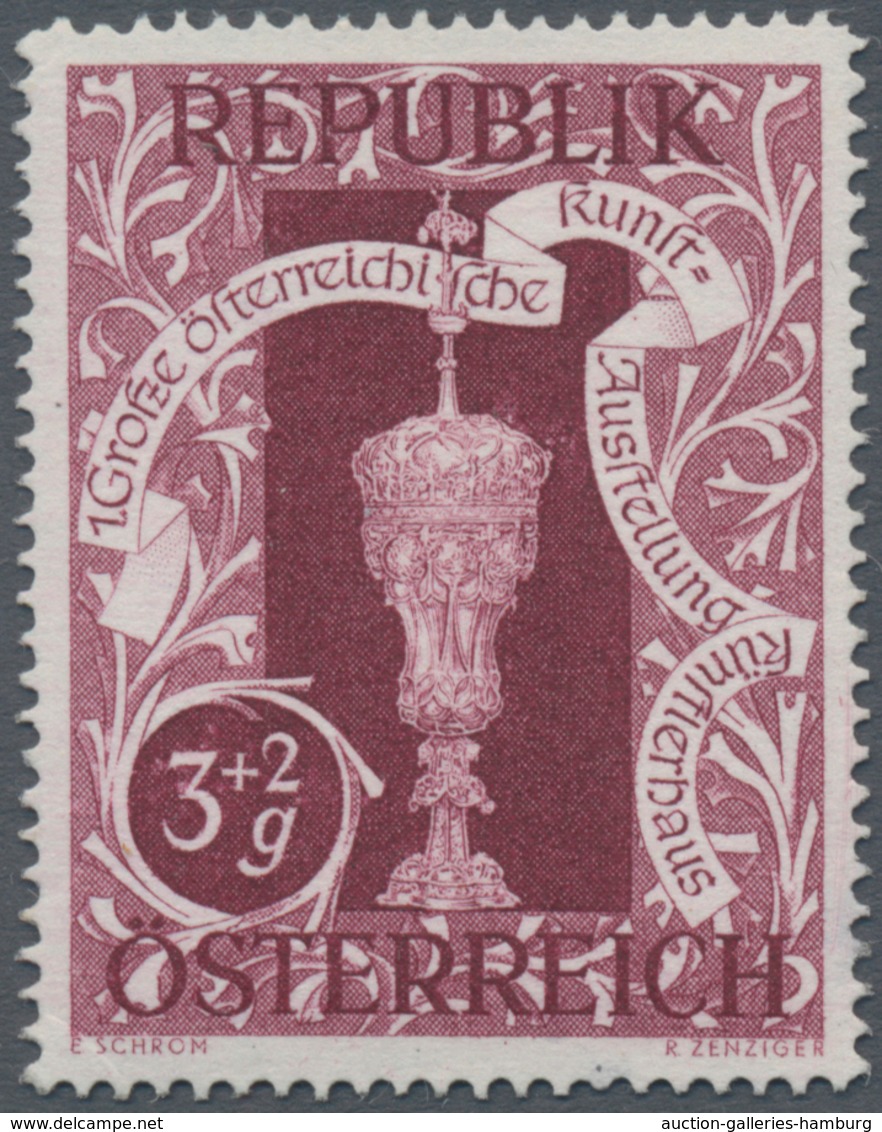 Österreich: 1947, 3 Gr. + 2 Gr. "Kunstausstellung", 19 Verschiedene Farbproben In Linienzähnung 14½, - Ungebraucht