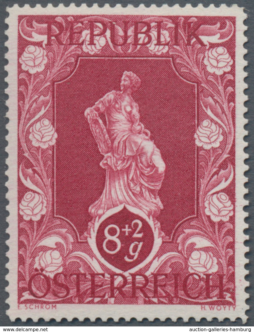 Österreich: 1947, 8 Gr. + 2 Gr. "Kunstausstellung", 23 (meist) Verschiedene Farbproben In Linienzähn - Ungebraucht