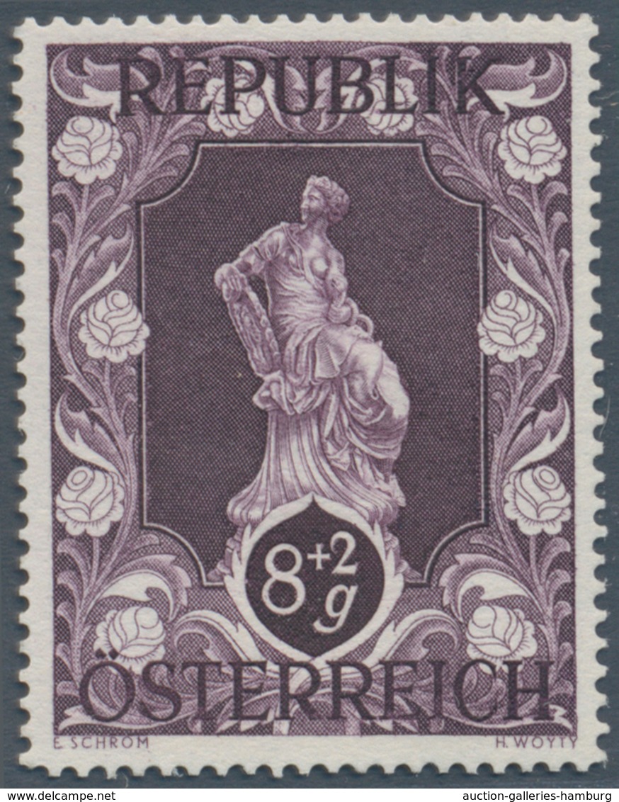 Österreich: 1947, 8 Gr. + 2 Gr. "Kunstausstellung", 23 (meist) Verschiedene Farbproben In Linienzähn - Neufs