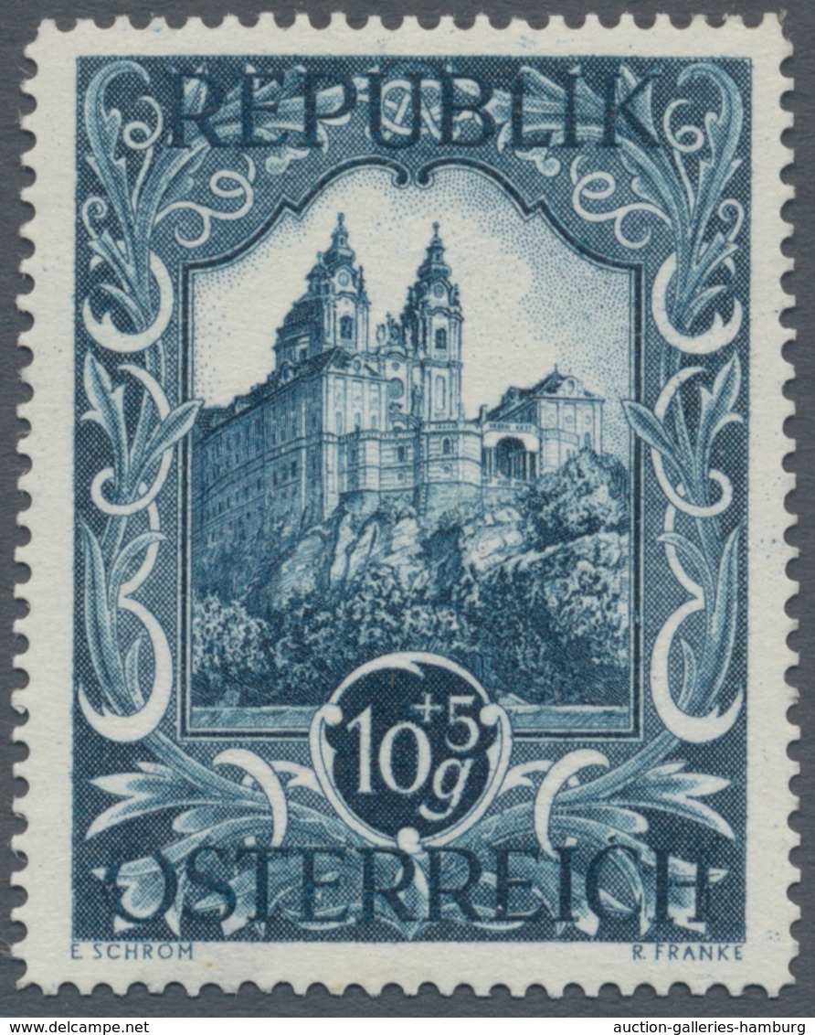 Österreich: 1947, 10 Gr. + 5 Gr. "Kunstausstellung", 18 Verschiedene Farbproben In Linienzähnung 14½ - Ongebruikt