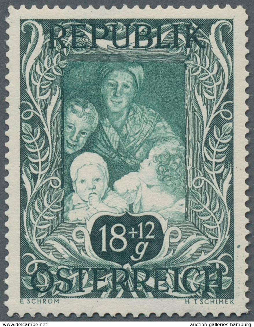 Österreich: 1947, 18 Gr. + 12 Gr. "Kunstausstellung", 22 Verschiedene Farbproben In Linienzähnung 14 - Neufs