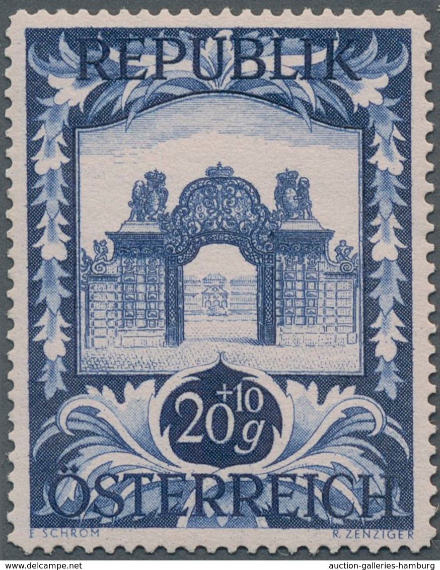 Österreich: 1947, 20 Gr. + 10 Gr. "Kunstausstellung", 18 (meist) Verschiedene Farbproben In Linienzä - Ungebraucht