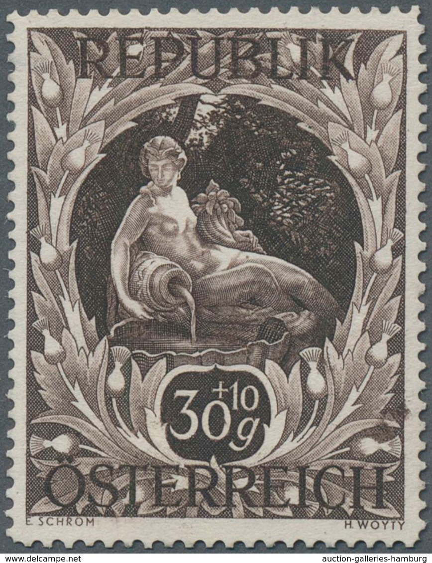 Österreich: 1947, 30 Gr. + 10 Gr. "Kunstausstellung", 22 Verschiedene Farbproben In Linienzähnung 14 - Ungebraucht