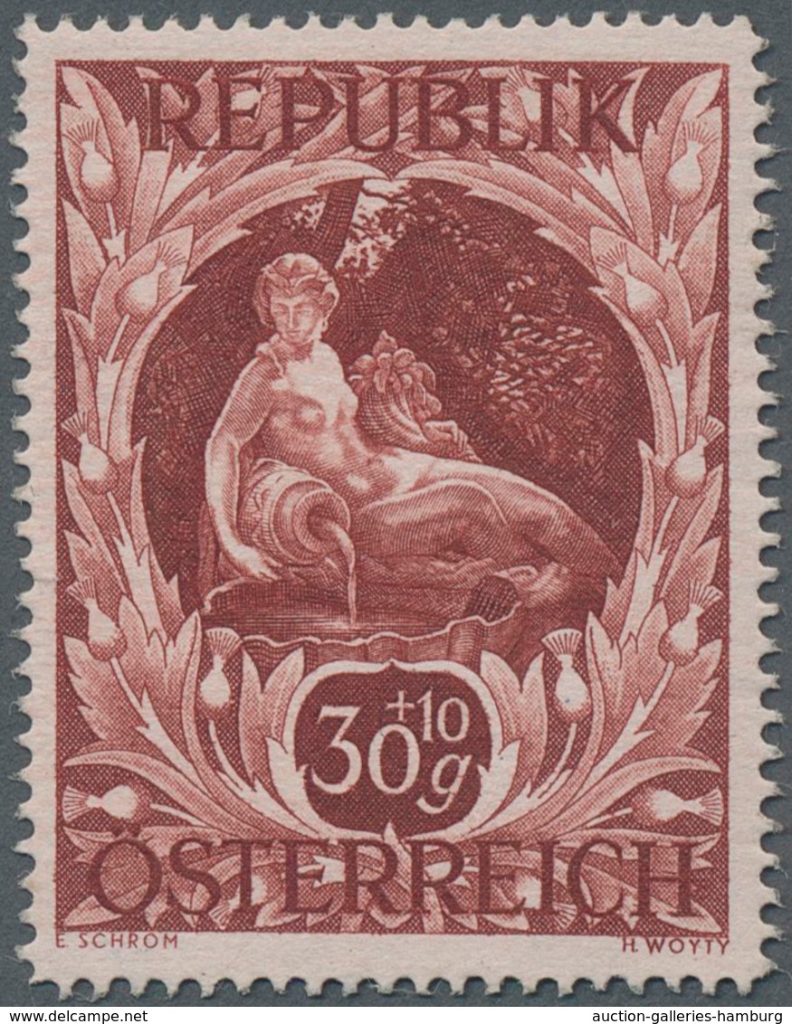 Österreich: 1947, 30 Gr. + 10 Gr. "Kunstausstellung", 19 Verschiedene Farbproben In Linienzähnung 14 - Ungebraucht