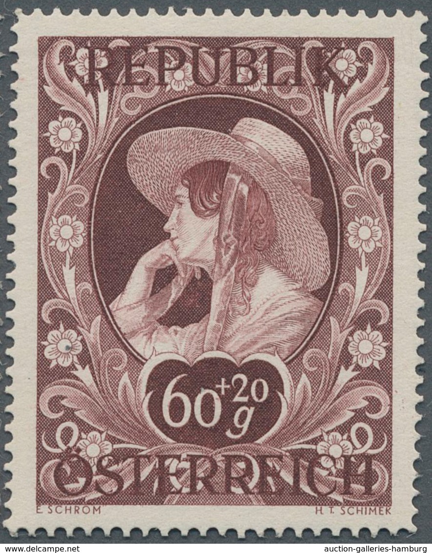 Österreich: 1947, 60 Gr. + 20 Gr. "Kunstausstellung", 18 (meist) Verschiedene Farbproben In Linienzä - Ungebraucht