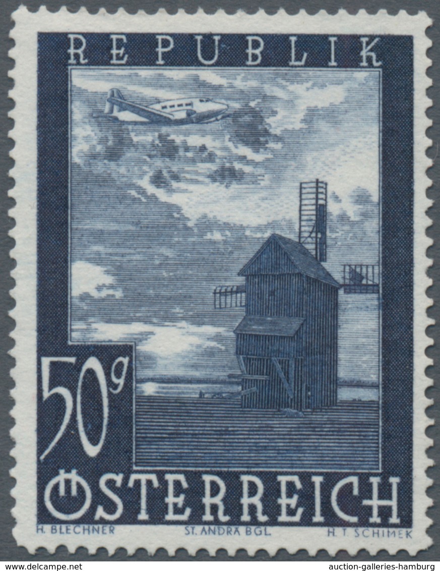 Österreich: 1947, Flugpost, Komplette Serie Von Sieben Werten Je Als Probedruck In Abweichenden Farb - Ungebraucht