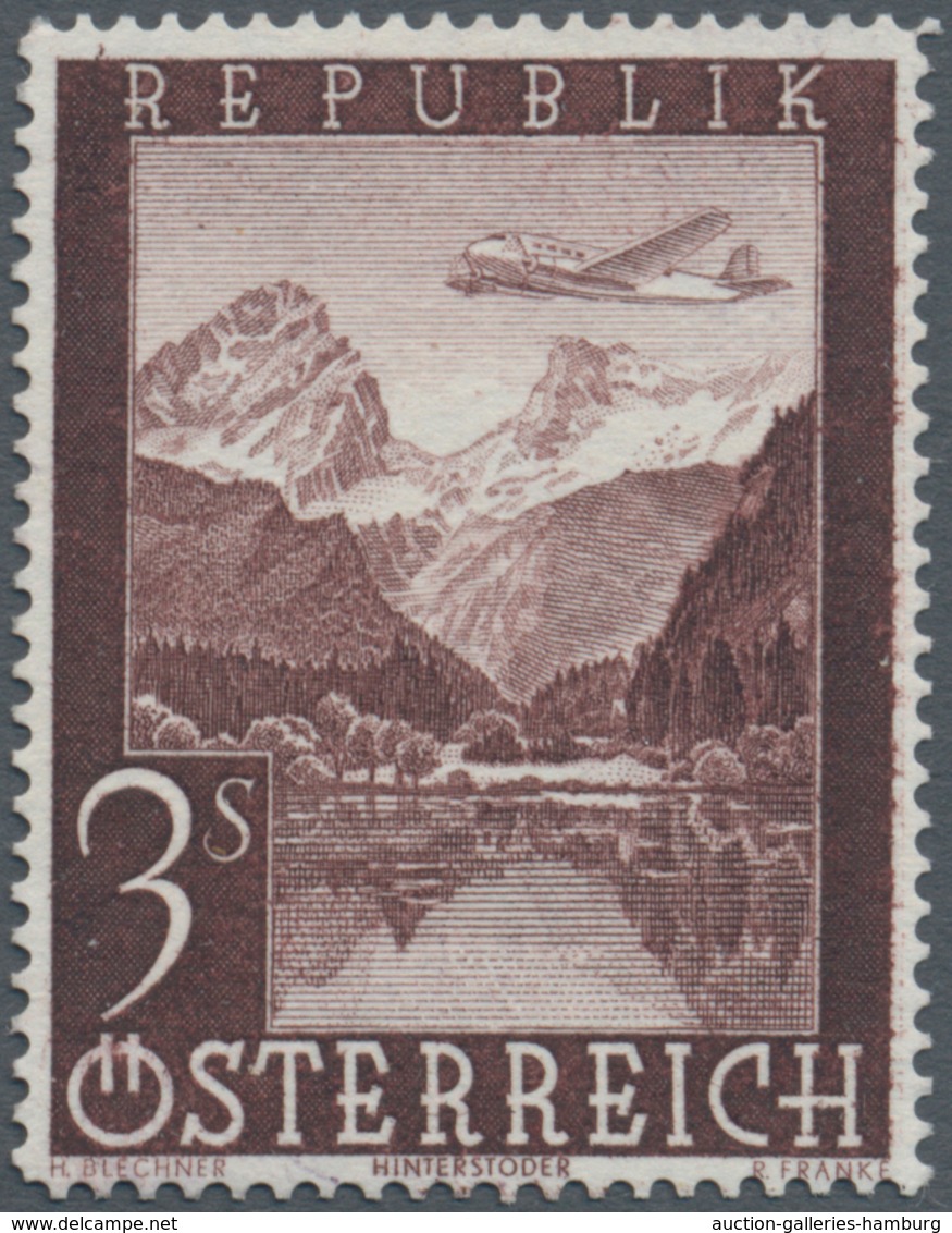 Österreich: 1947, Flugpost, Komplette Serie Von Sieben Werten Je Als Probedruck In Abweichenden Farb - Ungebraucht