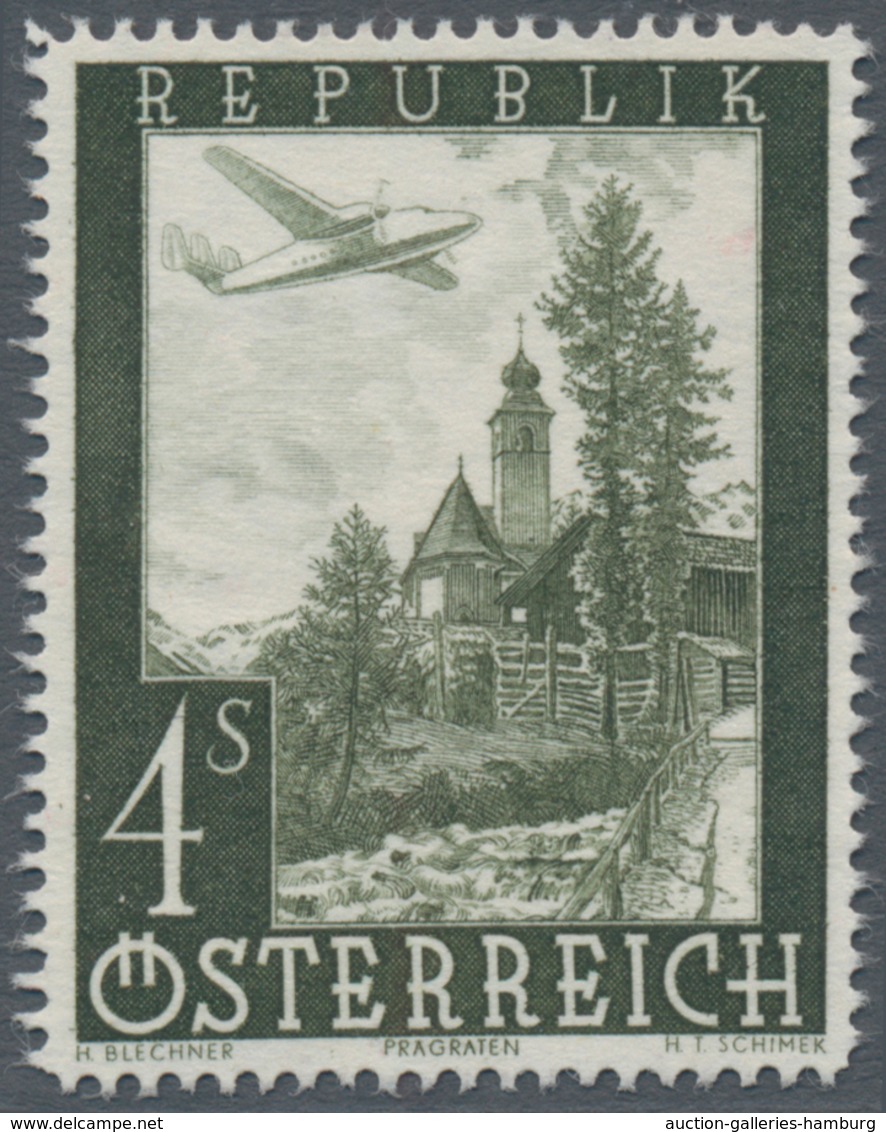 Österreich: 1947, Flugpost, Komplette Serie Von Sieben Werten Je Als Probedruck In Abweichenden Farb - Neufs