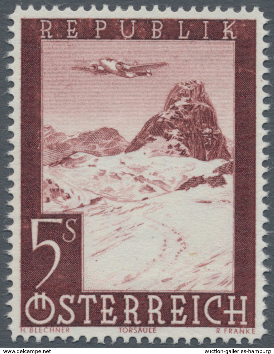 Österreich: 1947, Flugpost, komplette Serie von sieben Werten je als Probedruck in abweichenden Farb