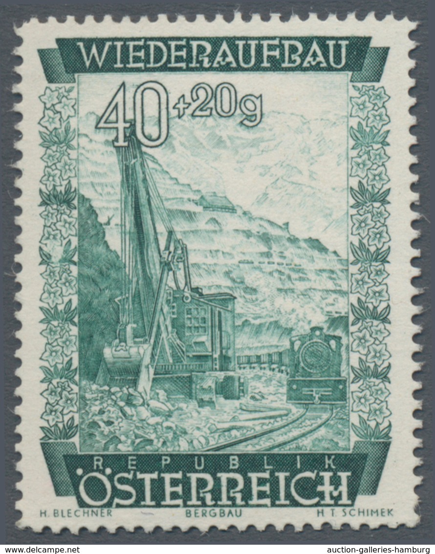 Österreich: 1948, 40 Gr. + 20 Gr. "Wiederaufbau", 18 (meist) Verschiedene Farbproben In Linienzähnun - Ungebraucht