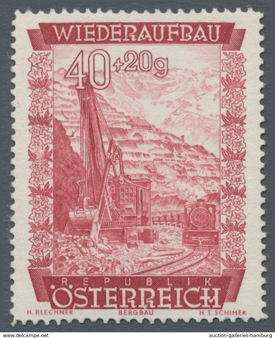 Österreich: 1948, 40 Gr. + 20 Gr. "Wiederaufbau", 18 (meist) Verschiedene Farbproben In Linienzähnun - Ungebraucht
