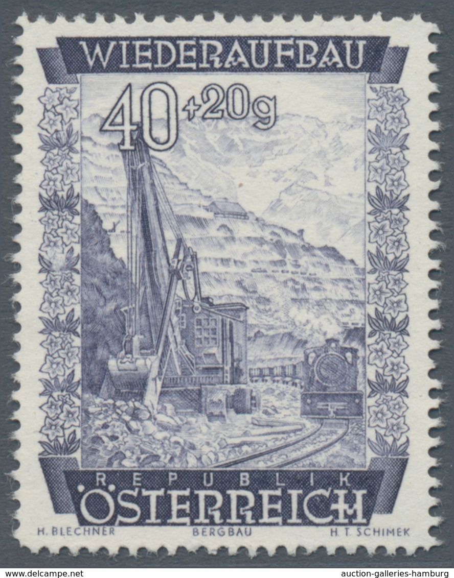 Österreich: 1948, 40 Gr. + 20 Gr. "Wiederaufbau", 18 (meist) Verschiedene Farbproben In Linienzähnun - Ungebraucht