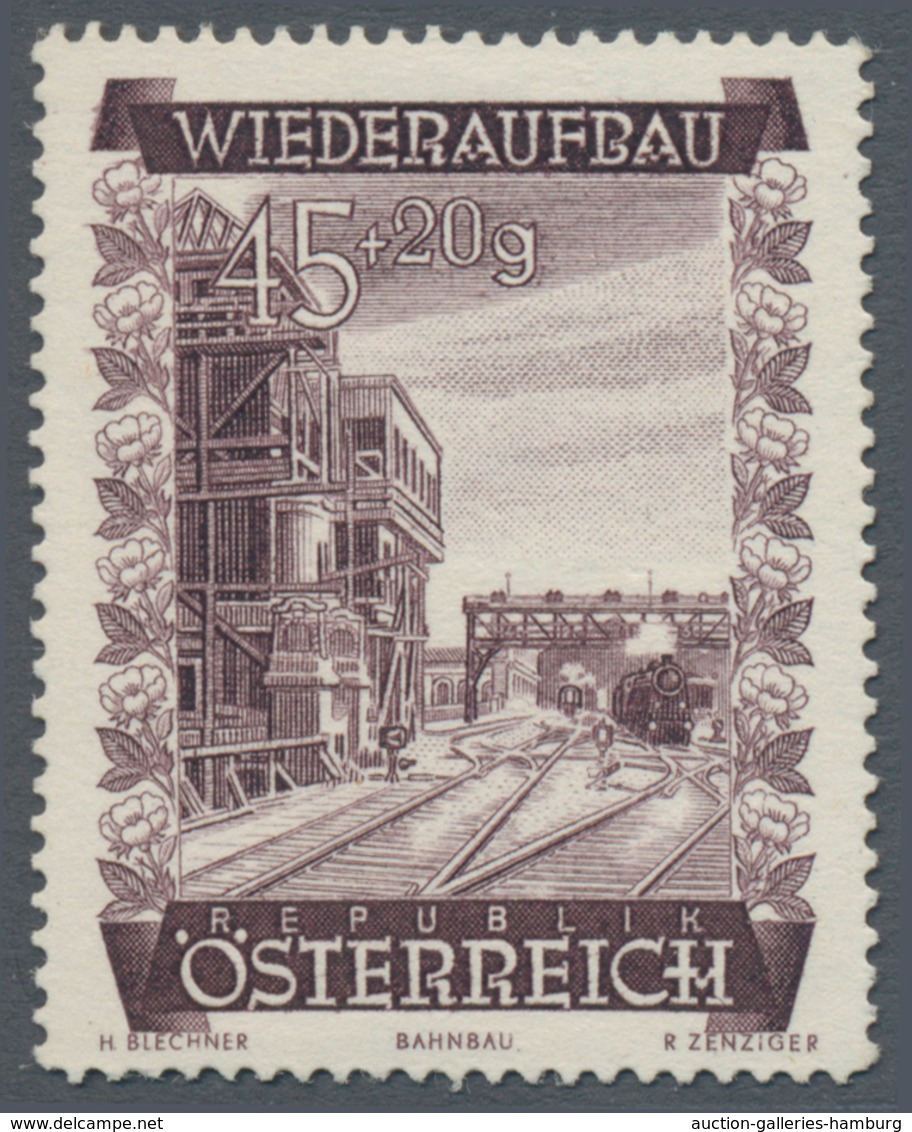 Österreich: 1948, 45 Gr. + 20 Gr. "Wiederaufbau", 11 Verschiedene Farbproben In Linienzähnung 14½, O - Ungebraucht