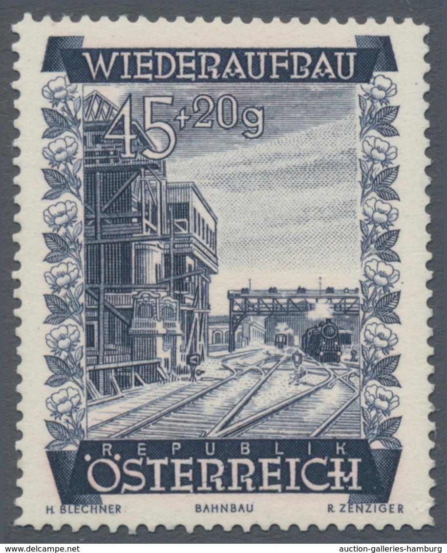 Österreich: 1948, 45 Gr. + 20 Gr. "Wiederaufbau", 11 Verschiedene Farbproben In Linienzähnung 14½, O - Ungebraucht