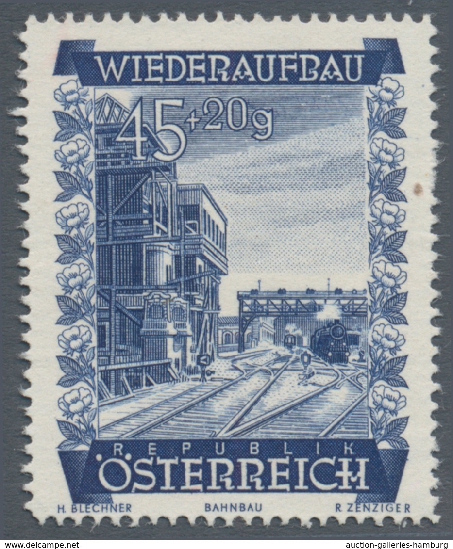 Österreich: 1948, 45 Gr. + 20 Gr. "Wiederaufbau", 11 Verschiedene Farbproben In Linienzähnung 14½, O - Ungebraucht