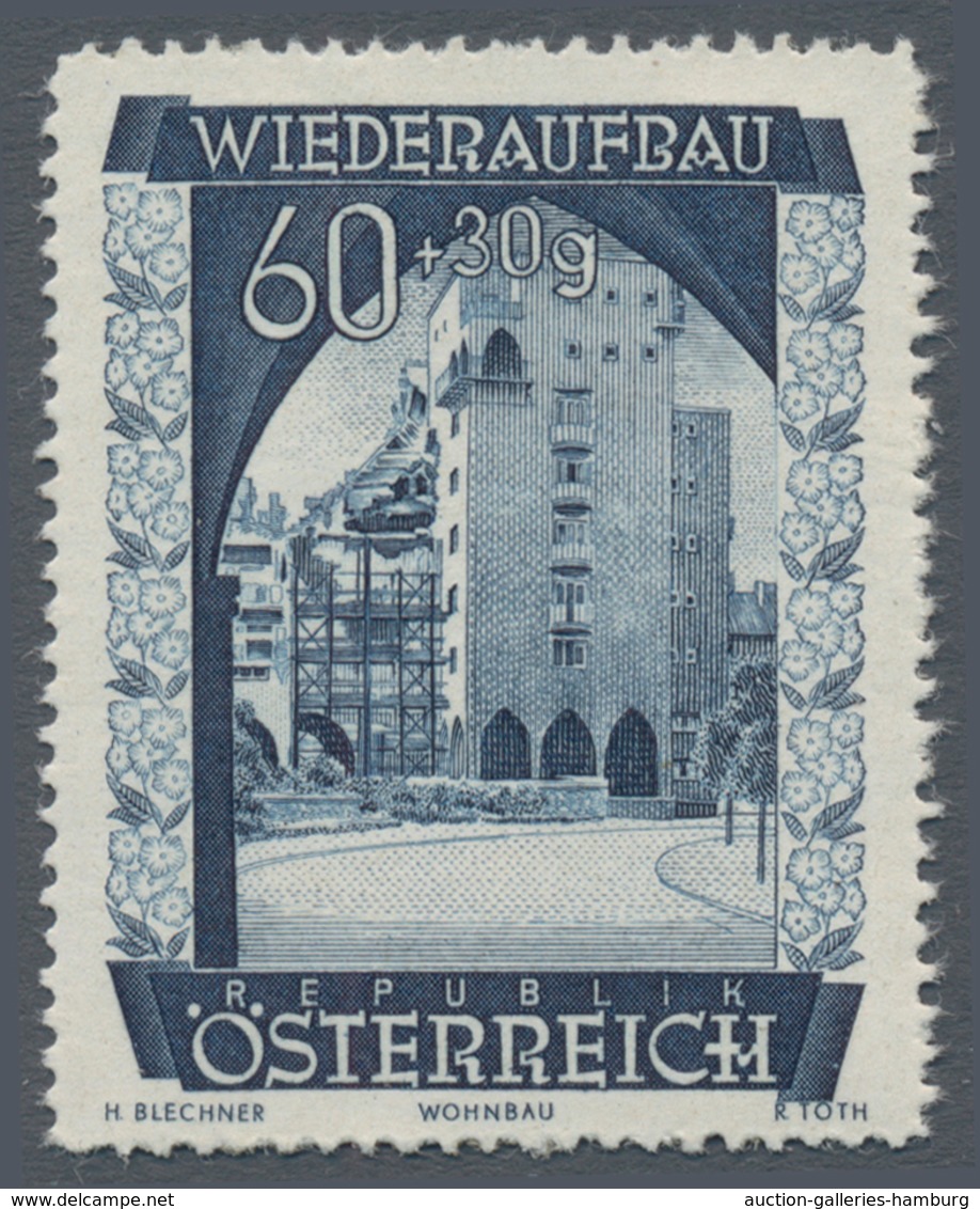 Österreich: 1948, 60 Gr. + 30 Gr. "Wiederaufbau", 14 (meist) Verschiedene Farbproben In Linienzähnun - Ungebraucht