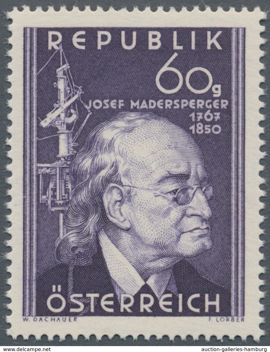 Österreich: 1950, 60 Gr. "Josef Madensperger", Nicht Verausgabte Marke Mit Falscher Jahreszahl "1767 - Ungebraucht