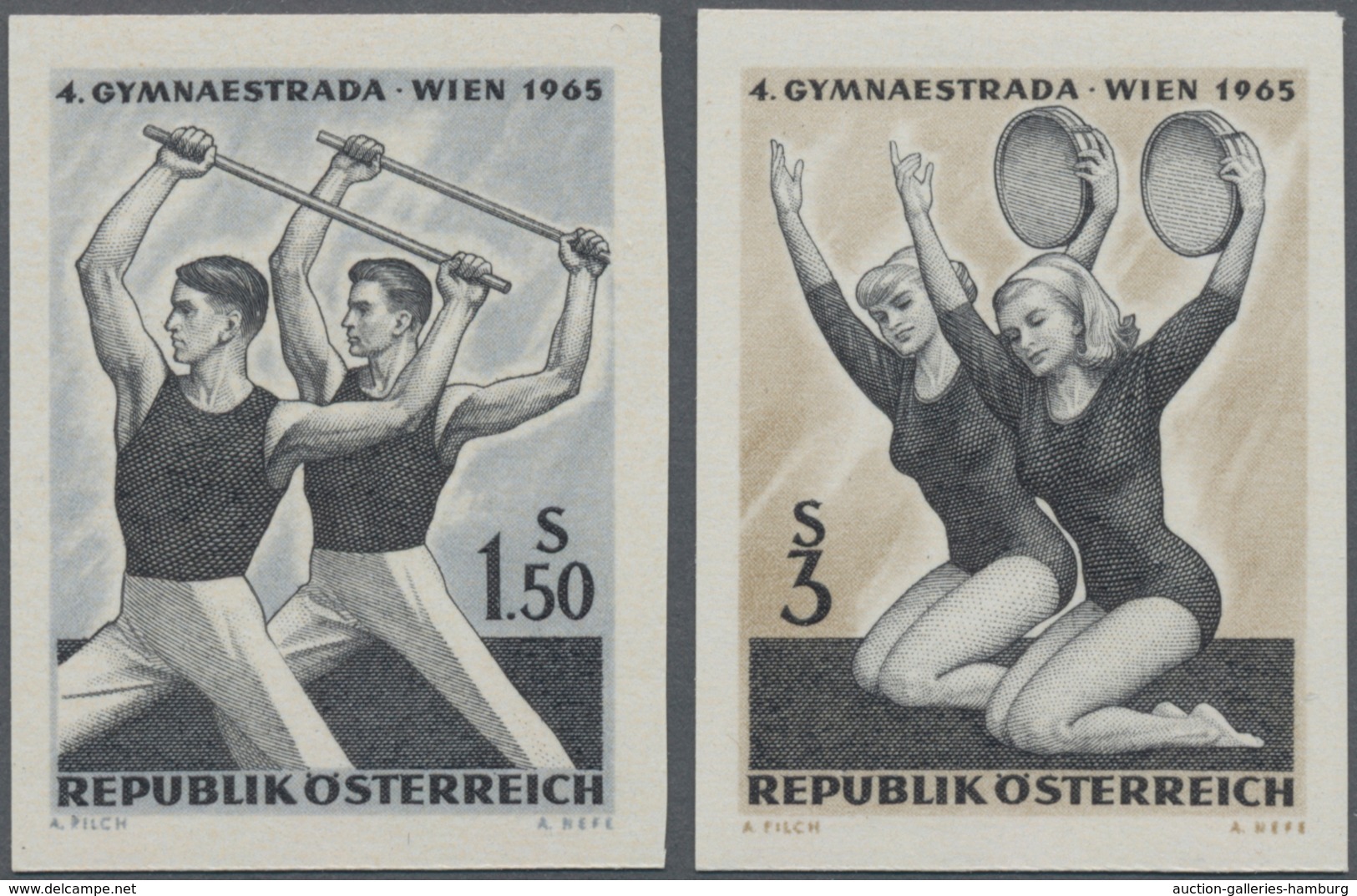 Österreich: 1965, Gymnaestrada, Beide Werte Ungezähnt, Postfrisch. Mi. 2.500,- €. - Ungebraucht