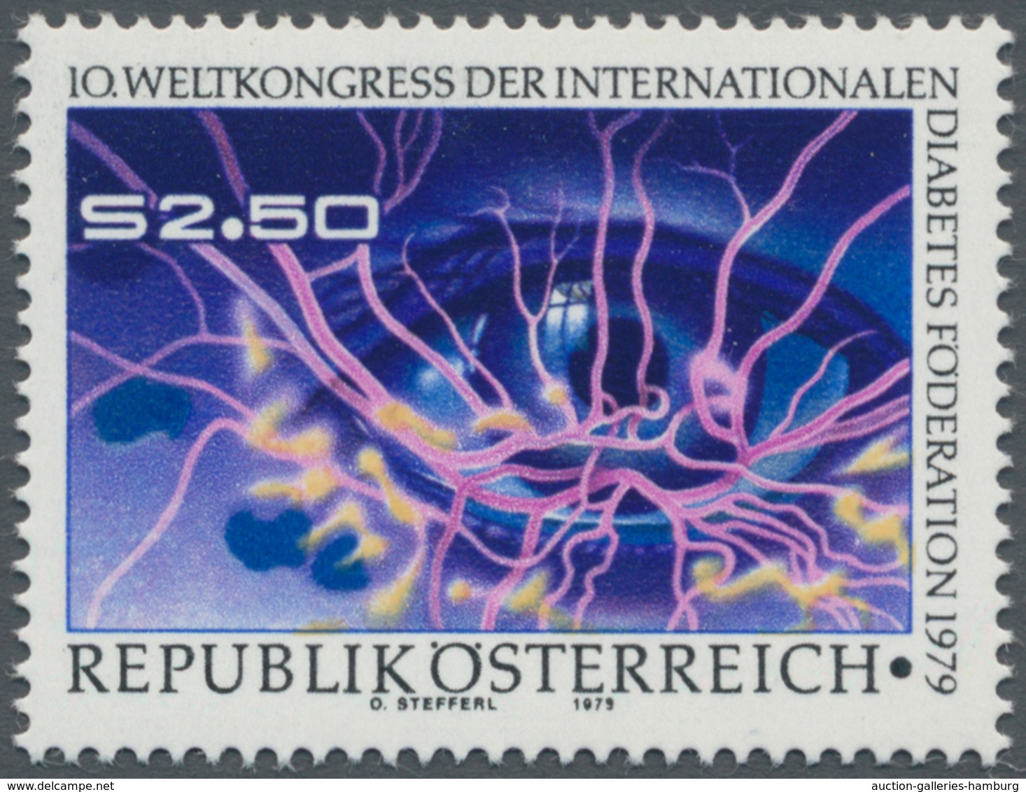 Österreich: 1979. Weltkongreß Der Intl. Diabetes-Föderation, Mit Der Abart "Farbe Hellblau (nur In D - Neufs