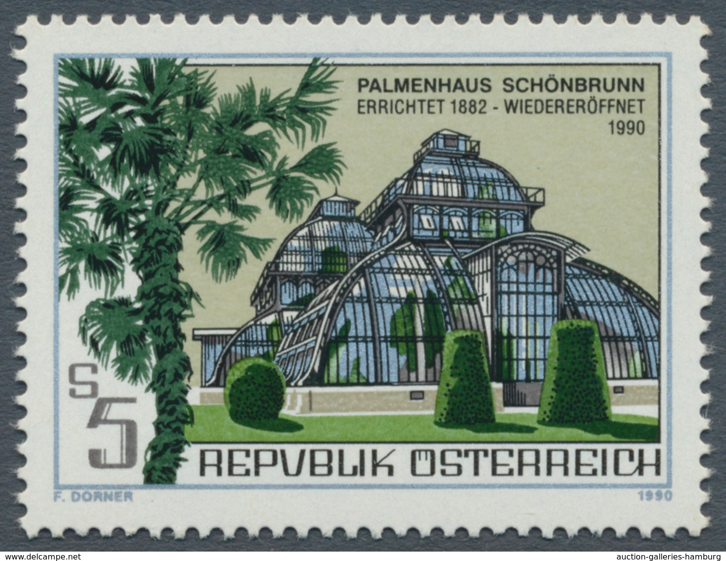 Österreich: 1990. Wiedereröffnung Des Palmenhauses Schönbrunn "Palmenhaus" Mit Der Abart "Hintergrun - Neufs