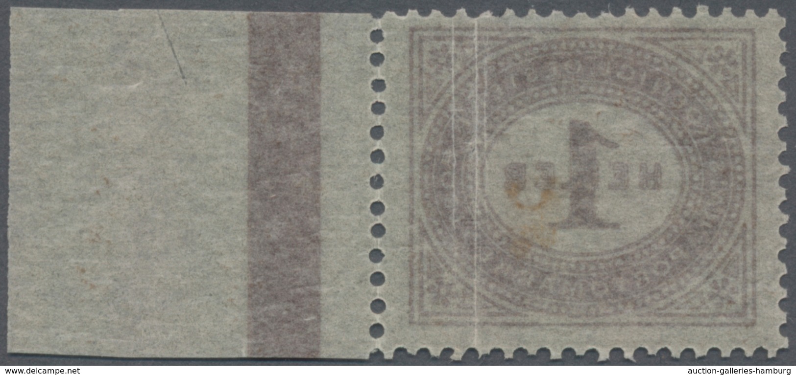 Österreich - Portomarken: 1900, 1 H. Braun, Druck Auf Der Gummiseite, Postfrisches Randstück, Senkre - Impuestos