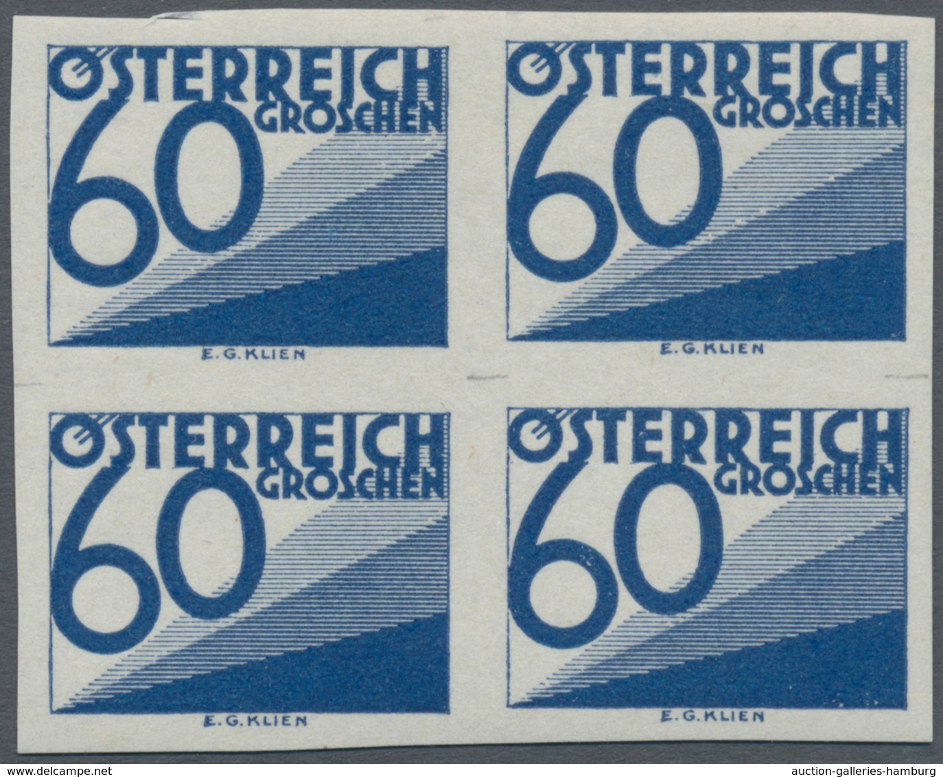 Österreich - Portomarken: 1925, Ziffern 1 Gr. Bis 60 Gr., 13 Werte Je In Ungezähnten 4er-Blocks, Pos - Taxe