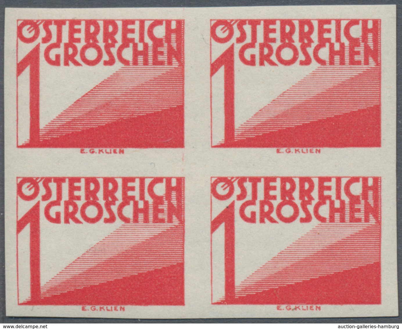 Österreich - Portomarken: 1925, Ziffern 1 Gr. Bis 60 Gr., 13 Werte Je In Ungezähnten 4er-Blocks, Pos - Segnatasse