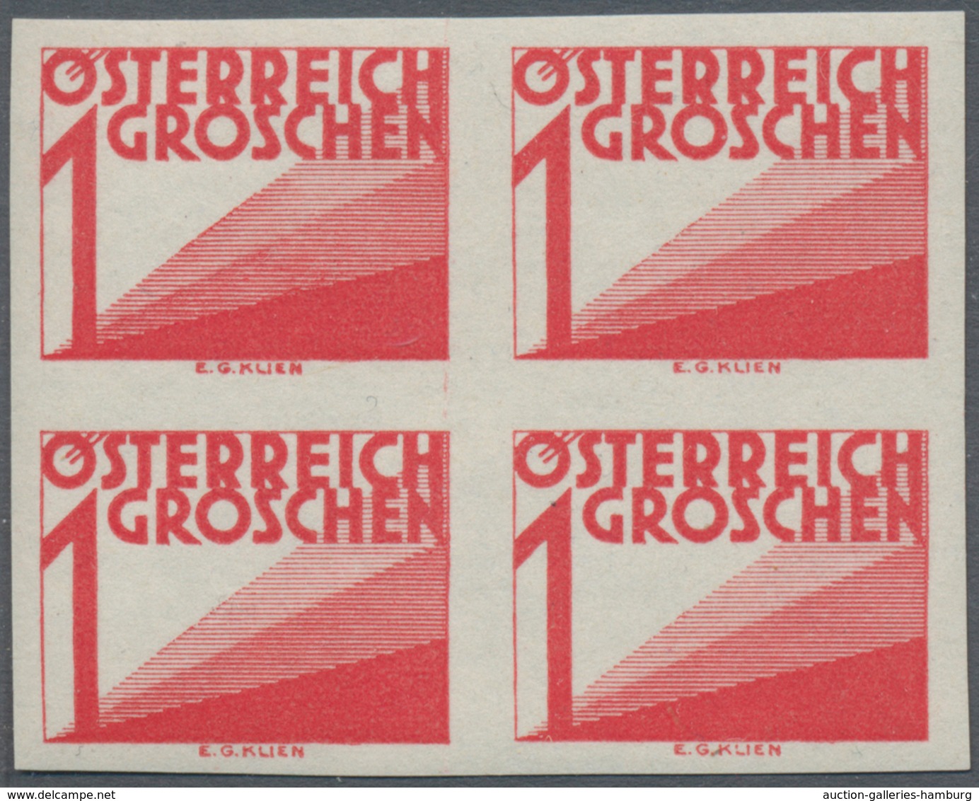 Österreich - Portomarken: 1925, Ziffern 1 Gr. Bis 60 Gr., 13 Werte Je In Ungezähnten 4er-Blocks, Pos - Taxe