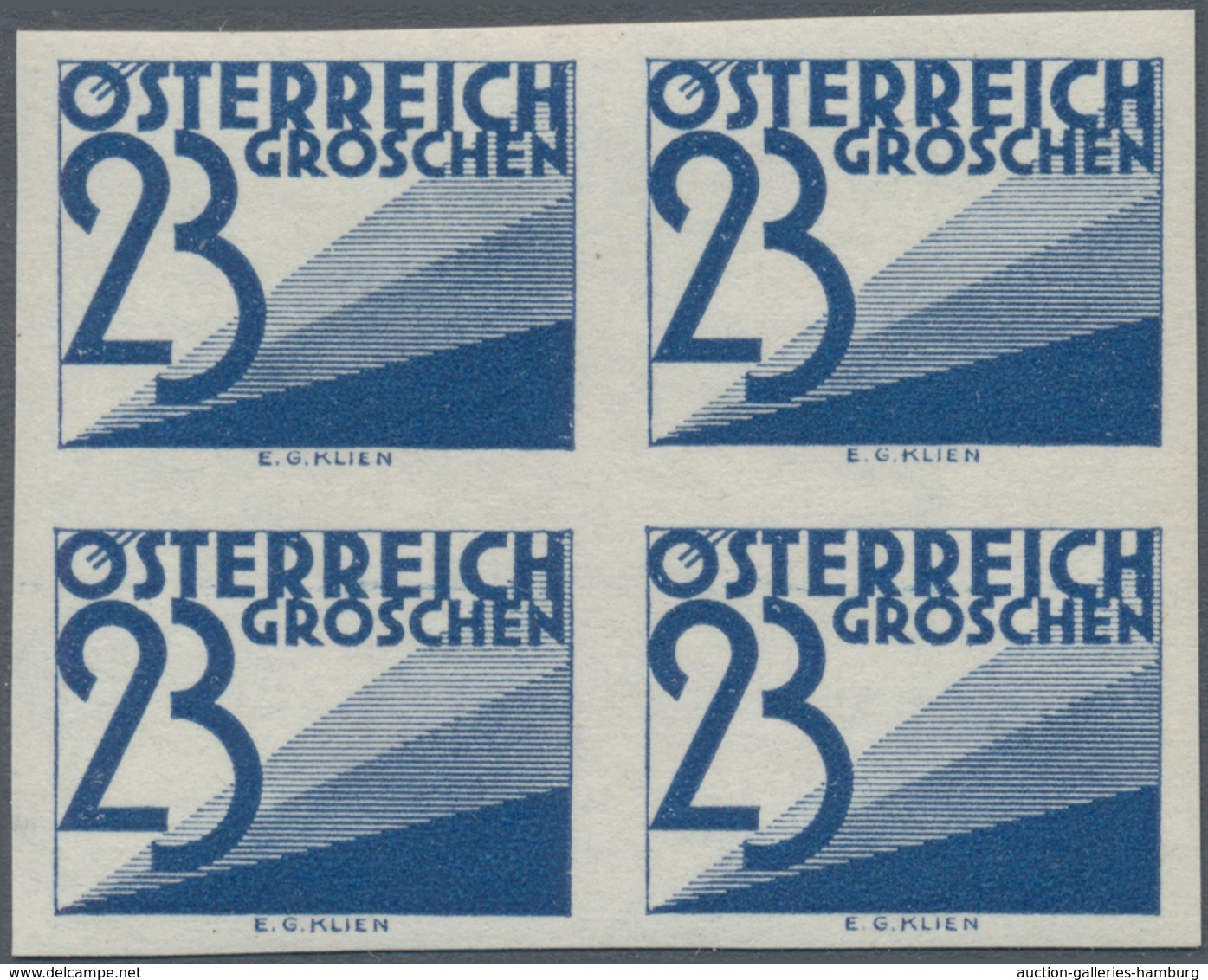 Österreich - Portomarken: 1925, Ziffern 1 Gr. Bis 60 Gr., 13 Werte Je In Ungezähnten 4er-Blocks, Pos - Segnatasse